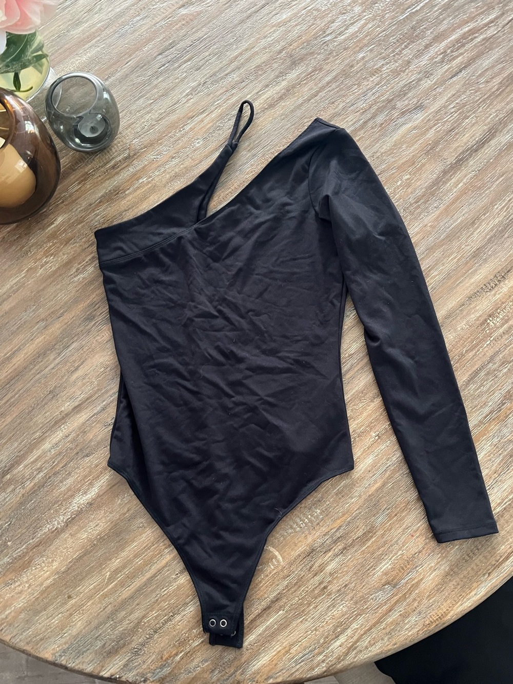 A&F - One shoulder black body suit - S